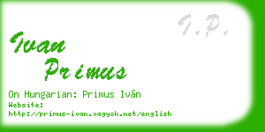 ivan primus business card